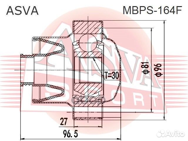 ШРУС карданного вала 30X81 mbps-164F asva