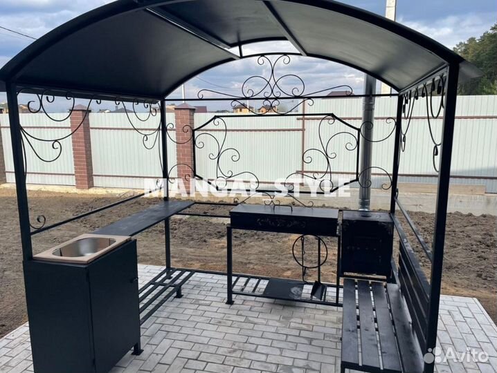 Мангал с крышей