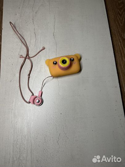 Детский цифровой фотоаппарат желтый мишка