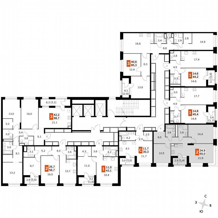 2-к. квартира, 65 м², 26/26 эт.
