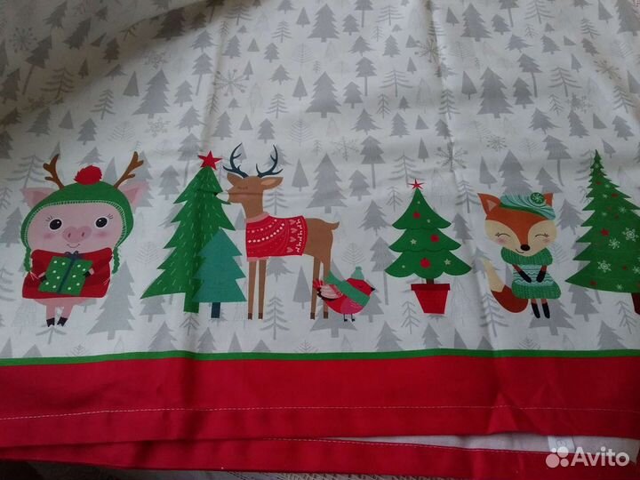 Скатерть хлопковая на Новый год