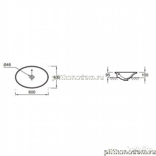 Jacob Delafon Presquile E4439-00 Раковина- чаша 60х40