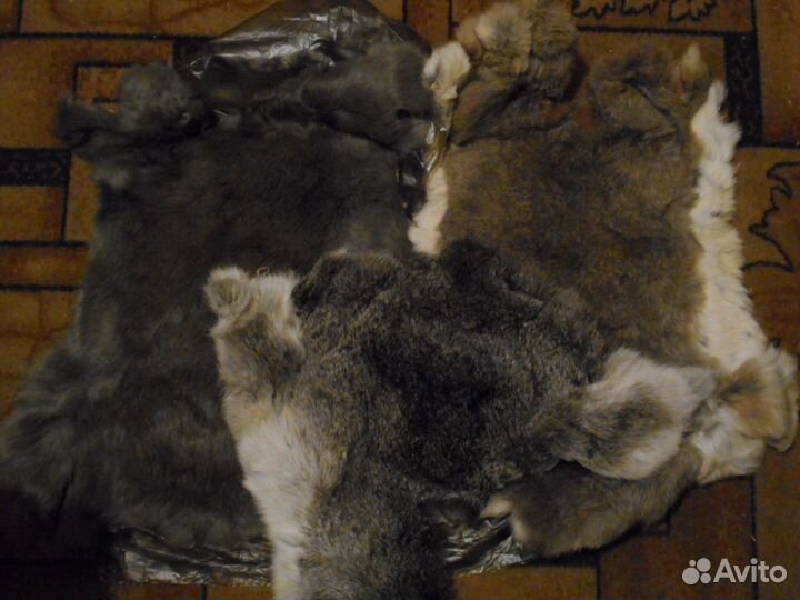 Шкуры кролика выделанные