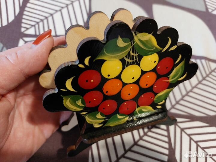 Хлебница-кофетница и салфетница хохлома