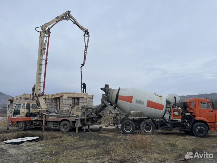 Услуги бетононасоса+Доставка бетона и раствора