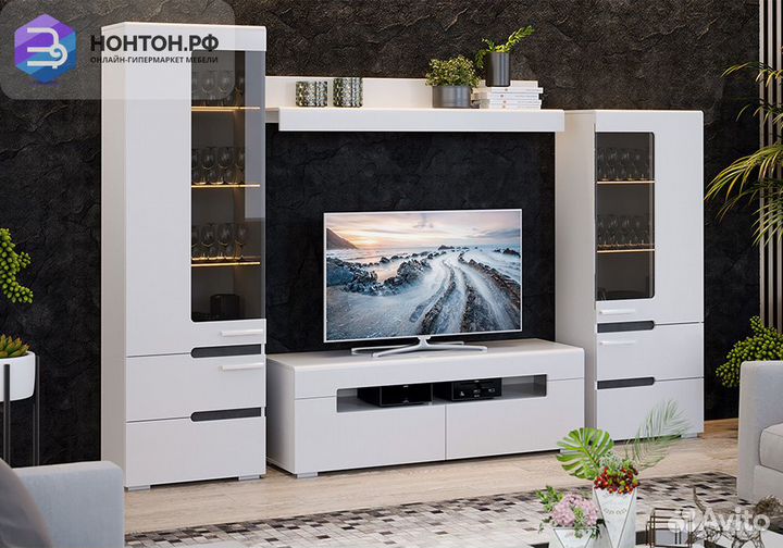 Гостиная Фьюжн №1 белый глянец / белый