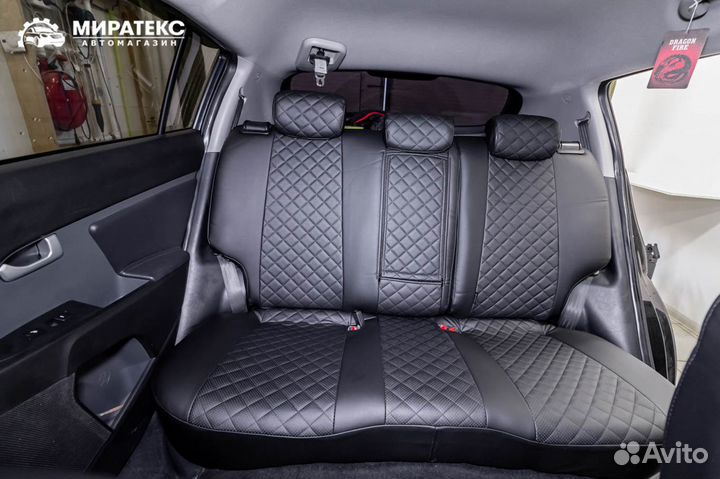 Авточехлы Киа Спортейдж-3 / Экокожа Ромб