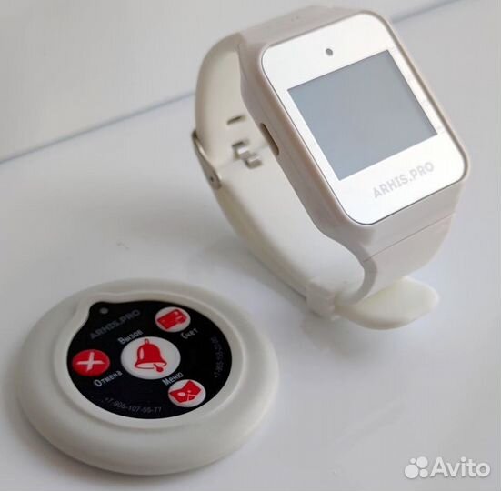 Кнопка вызова официанта Слим в ассортименте, часы