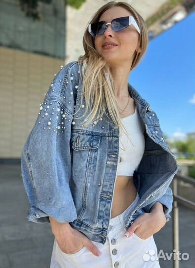 Джинсовая куртка женская 48-50 размер