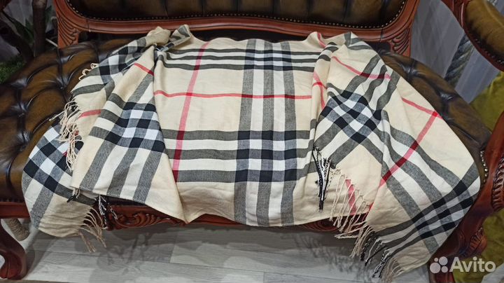 Шарф палантин шерсть burberry 180x65