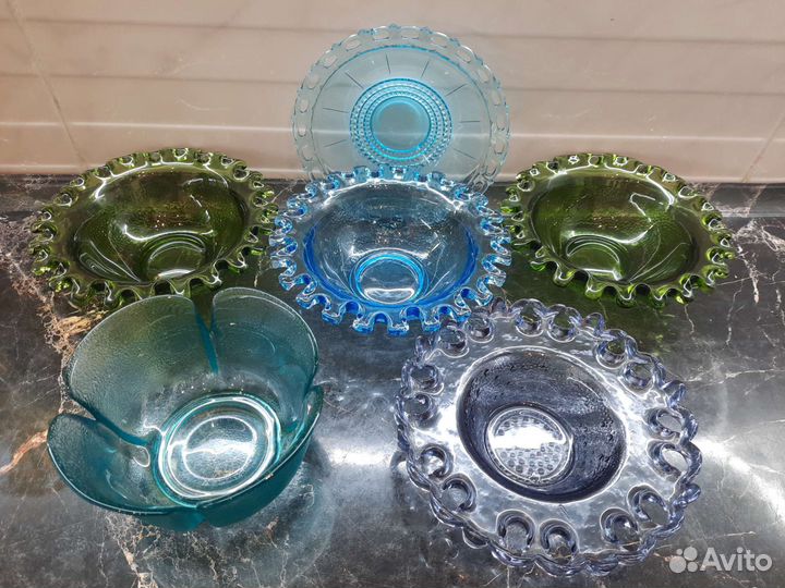 Предметы сервировки,цветное стекло, СССР