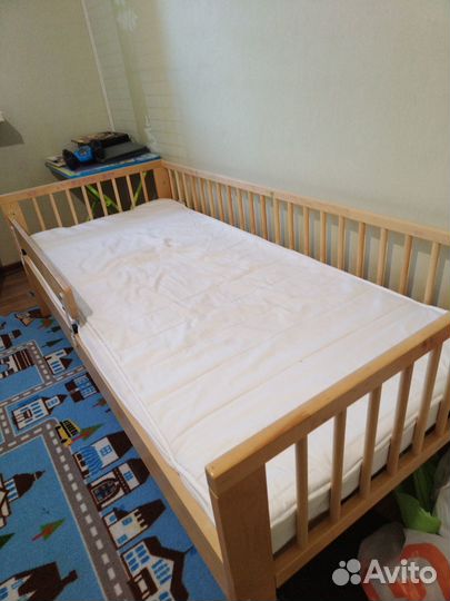 Кровать детская с матрасом деревянная Икеа