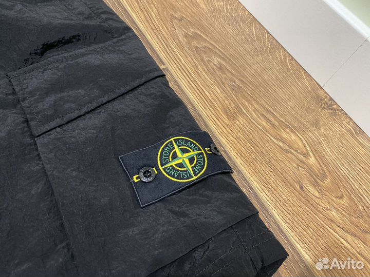 Шорты Stone Island карго нейлон черные w36