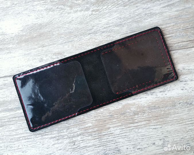 Обложка для удостоверения герб РФ из кожи