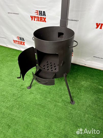 Печь под казан с зольником и трубой 3 мм