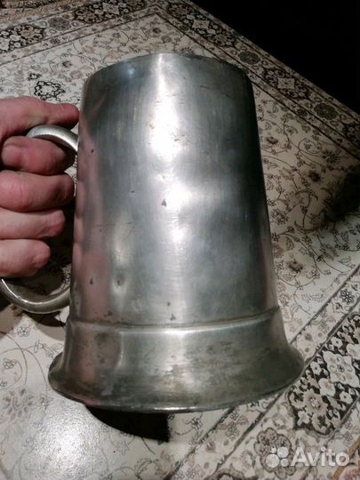Пивная кружка 3 литра, оловянная старинная кружка