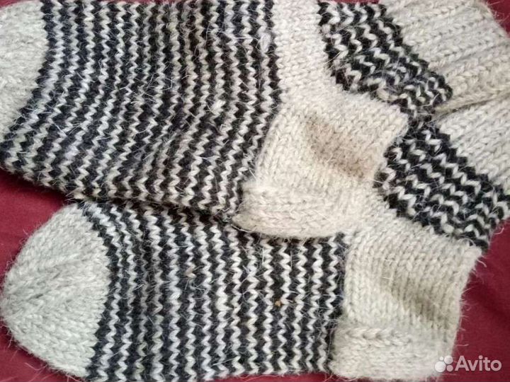 Носки шерстяные вязаные