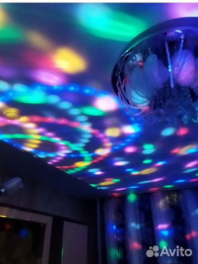 Диско шар лазерный проектор светомузыкой