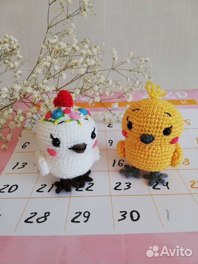 Игрушка вязаная ручной работы цыплята
