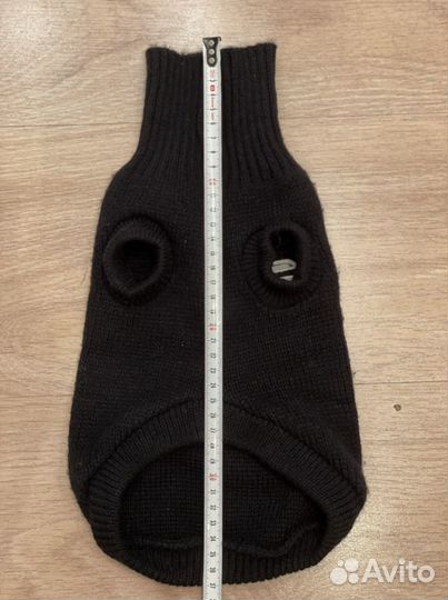 Жилетка Свитер для собак вязаный черный 37см р-р S