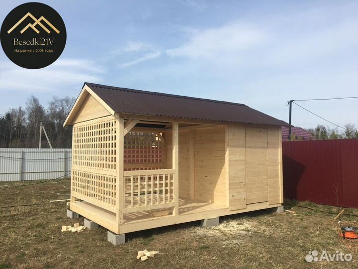 Беседка с хозблоком. Установка за 1 день