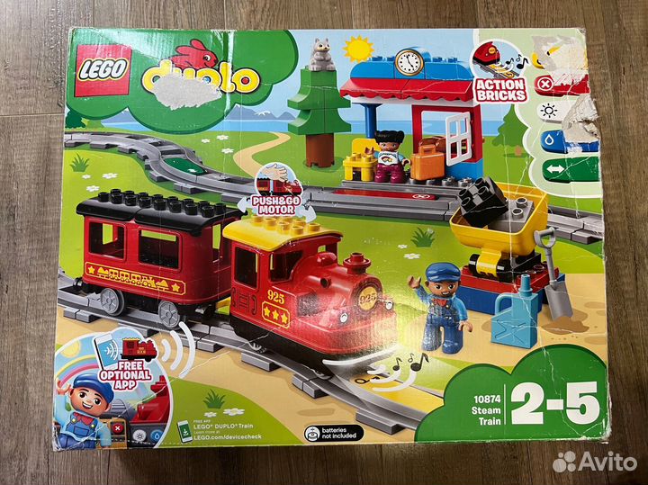 Lego duplo поезд на паровой тяге 10874