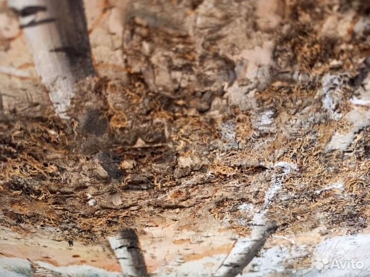 Картина на бересте из натуральных материалов