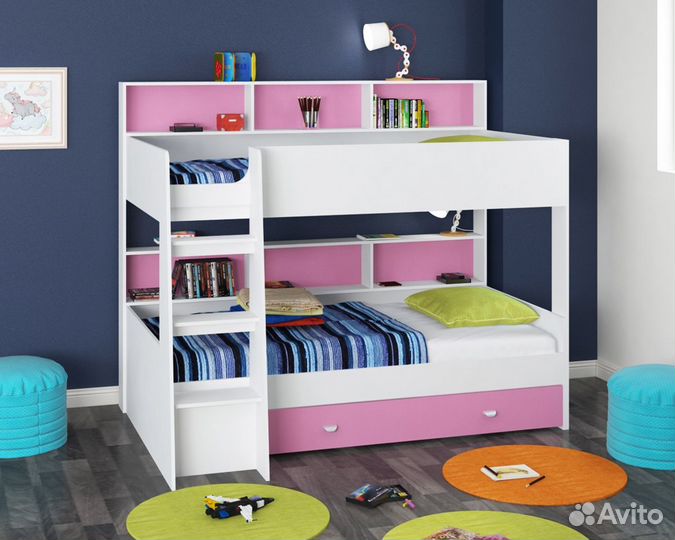Двухъярусная кровать много вариантов расцветки
