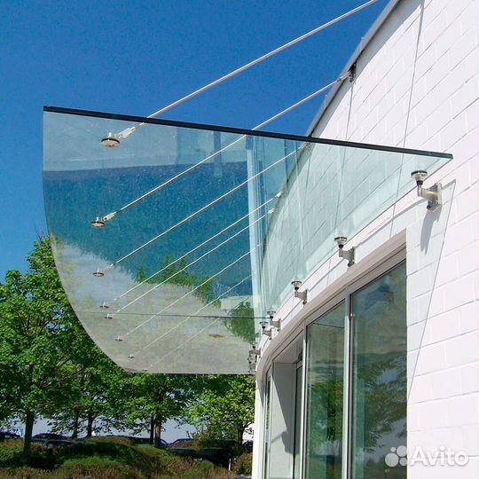 Стеклянный козырёк для крыльца