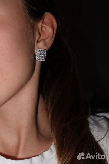 Серьги с натуральными бриллиантами из 585