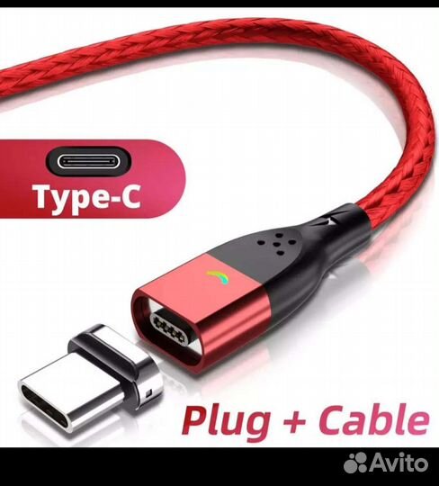 Магнитный кабель type C с передачей данных