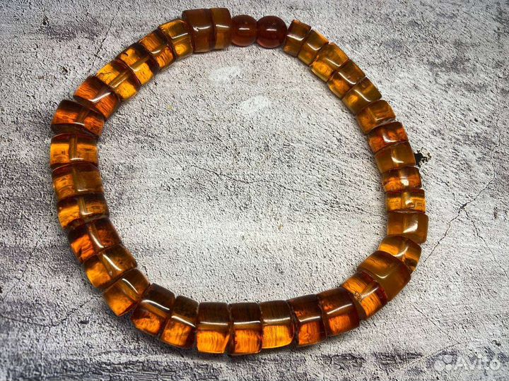 Янтарные бусы натуральные. Шайба. СССР