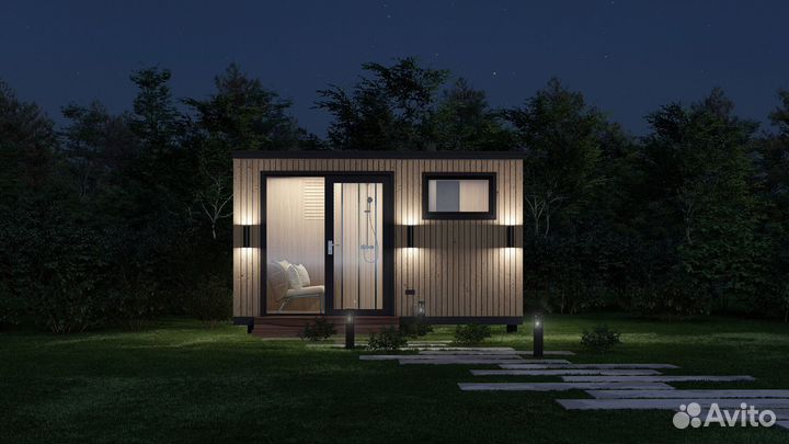 Мобильные бани под ключ Натуральное дерево