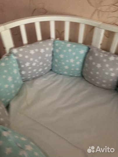 Детская кроватка трансформер круглая с маятником