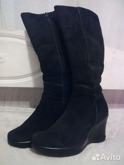 Сапожки замшевые высокие Gabi 38размер натуральные