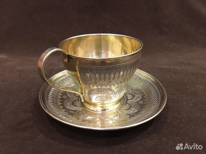 Чайная пара серебро 84 пробы 1868 год