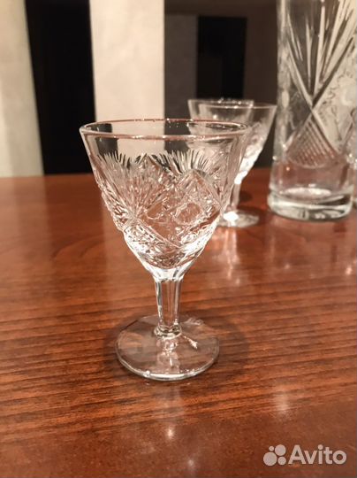 Хрустальный графин и рюмки винтаж СССР
