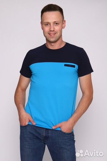 Футболка - ярко-голубой №Н-17573 - 48. Оптом