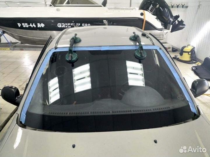 Лбовое стекло на хендай санта фе + установка