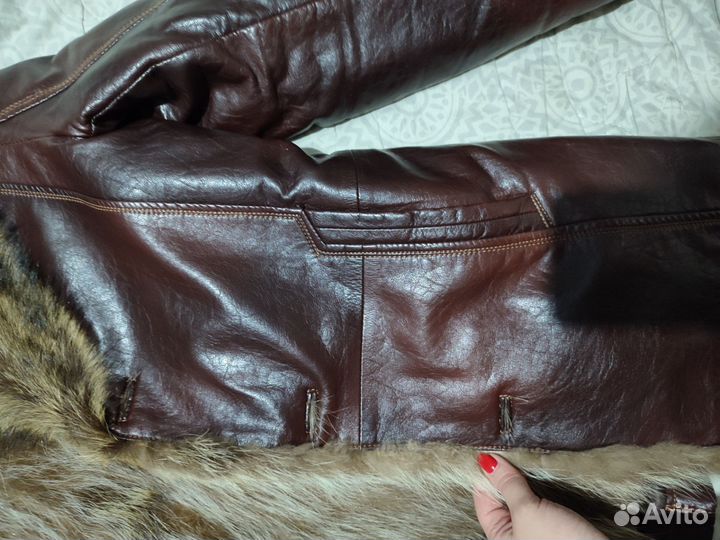 Кожаная куртка мужская коричневая