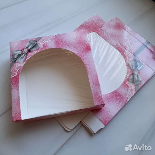 Крафтовые коробки с окошком.Цена за все