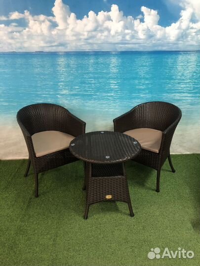 Кофейный комплект из искусственного ротанга