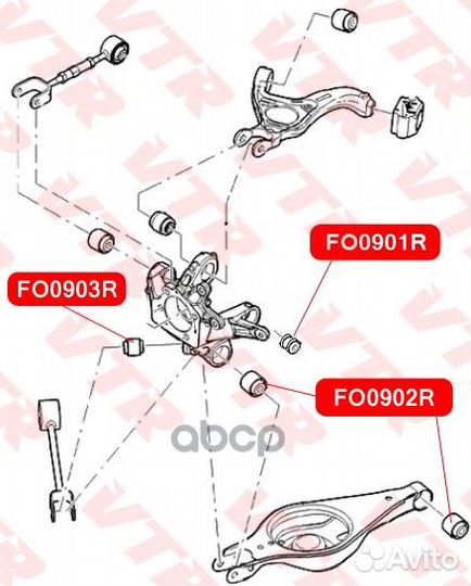 Сайлентблок цапфы задней подвески FO0902R VTR