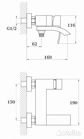 Смеситель для ванны ganzer leon GZ44031