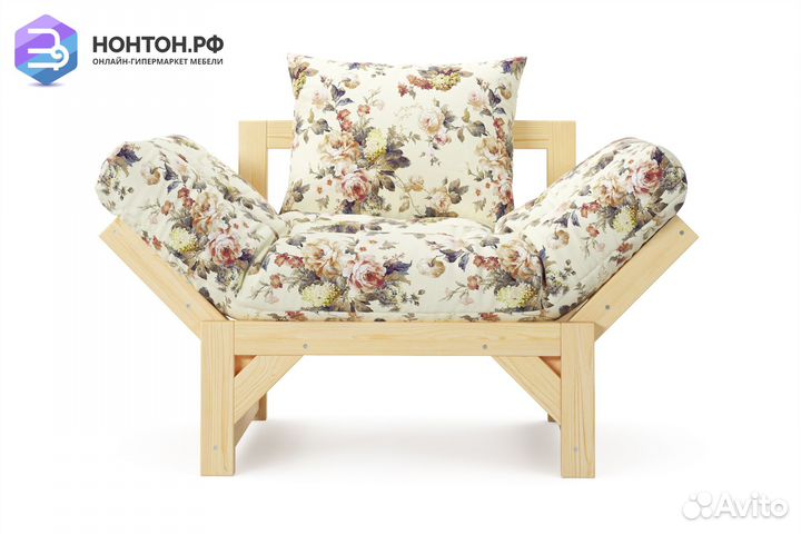 Кресло Амбер желтое с цветами