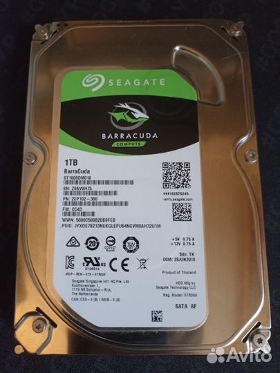 Жесткий диск 1 тб Seagate BarraCuda ST1000DM010
