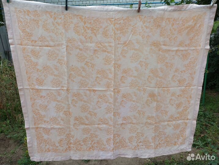 Скатерть лен-жаккард, СССР, бу