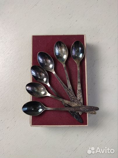 Мельхиоровые чайные ложки пламя