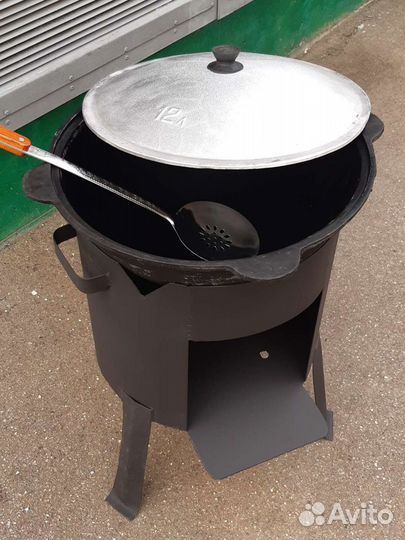Казан чугунный 12 литров новый