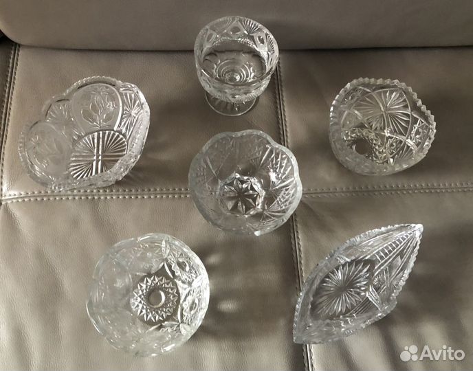 Хрустальная конфетница салатница/ чешский хрусталь